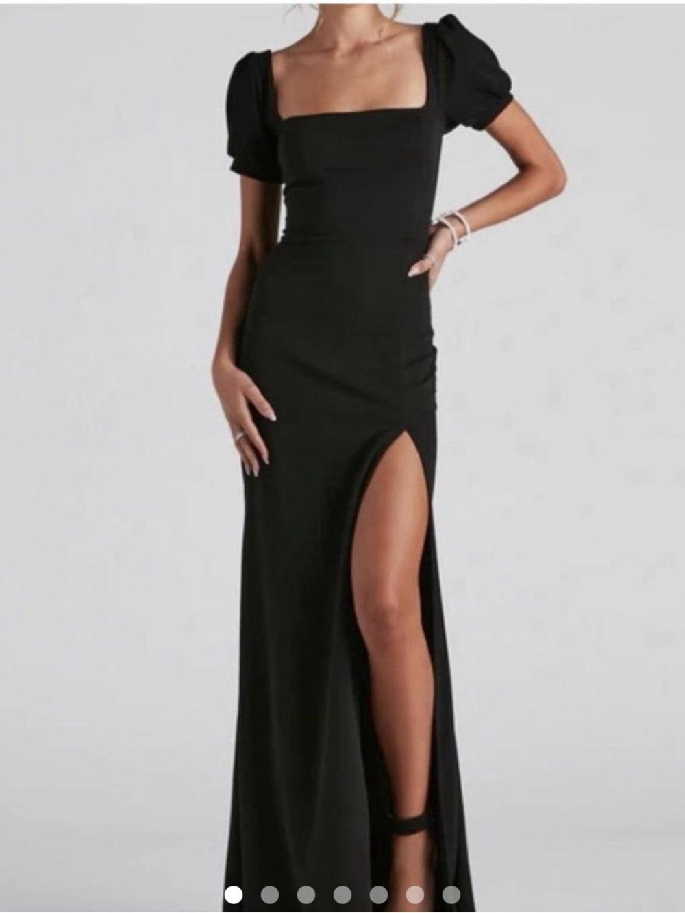 Windsor Black Maxi Dress with Puff Sleeves